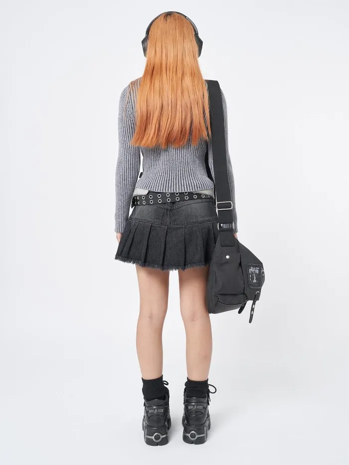 Women Minga London Bottoms Nya Black Pleated Mini Skirt