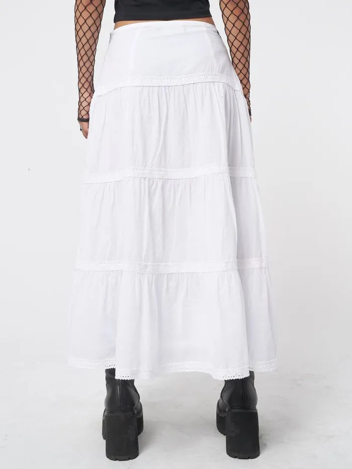 Women Minga London Bottoms Snow White Ruffle Lace Maxi Skirt