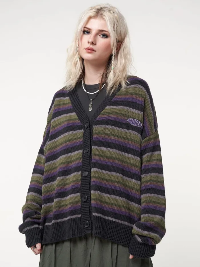 Women Minga London Jackets and Cardigans Faye Striped Knit Cardigan