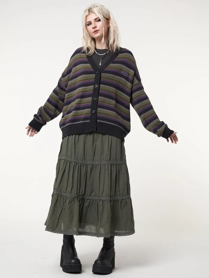 Women Minga London Jackets and Cardigans Faye Striped Knit Cardigan