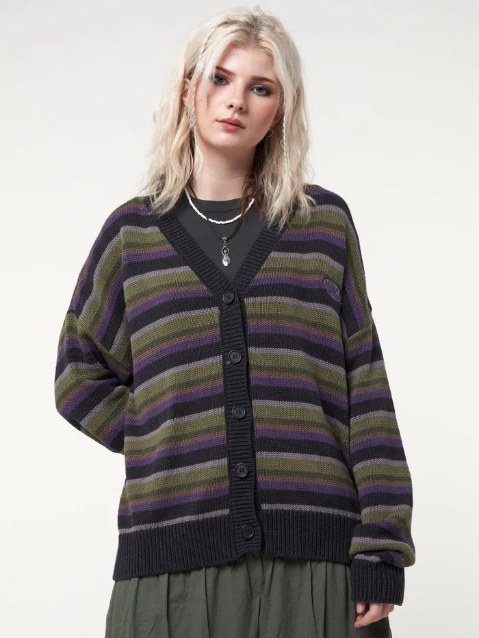 Women Minga London Jackets and Cardigans Faye Striped Knit Cardigan