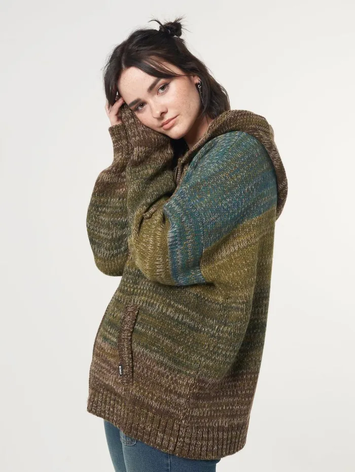 Women Minga London Jackets and Cardigans Iris Zip Up Hood Knit Cardigan