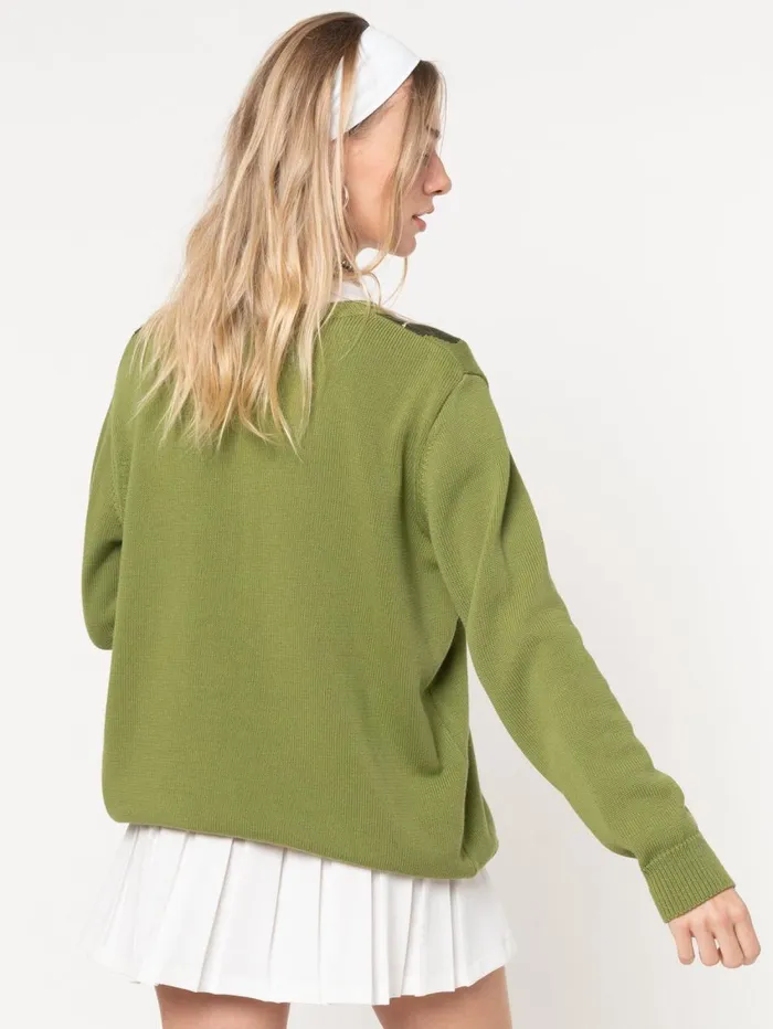 Women Minga London Knitwear Green Shades Argyle Knitted Jumper