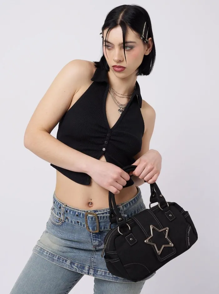 Women Minga London Shop All Star Girl Black Y2k Handbag