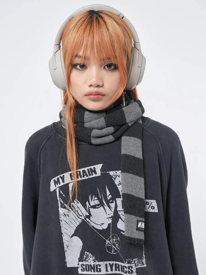 Women Minga London Shop All Vapor Stripes Knitted Scarf