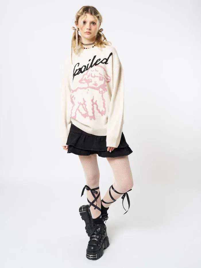 Women Minga London Sweaters and Hoodies Spoiled Sheep Graphic Knitted Sweater
