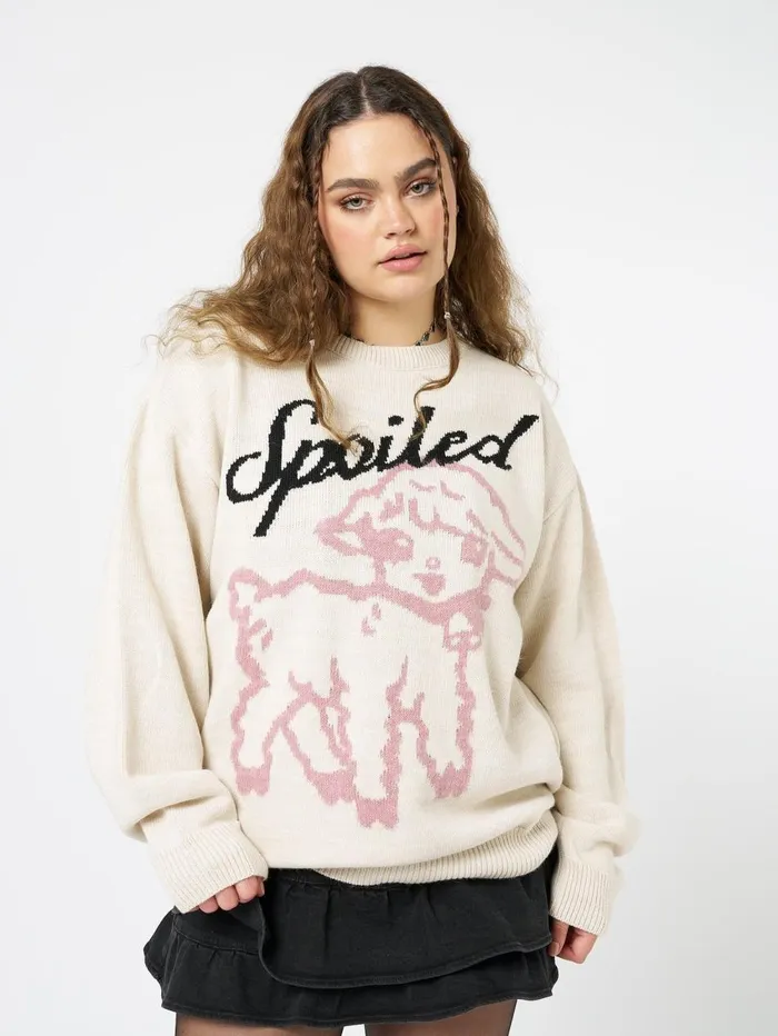 Women Minga London Sweaters and Hoodies Spoiled Sheep Graphic Knitted Sweater