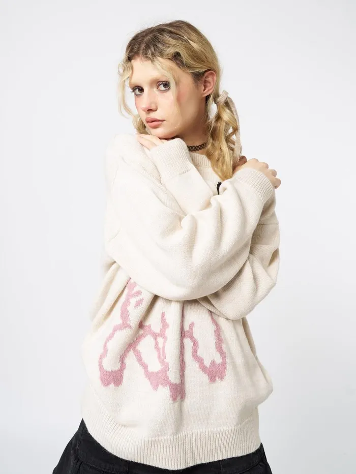 Women Minga London Sweaters and Hoodies Spoiled Sheep Graphic Knitted Sweater