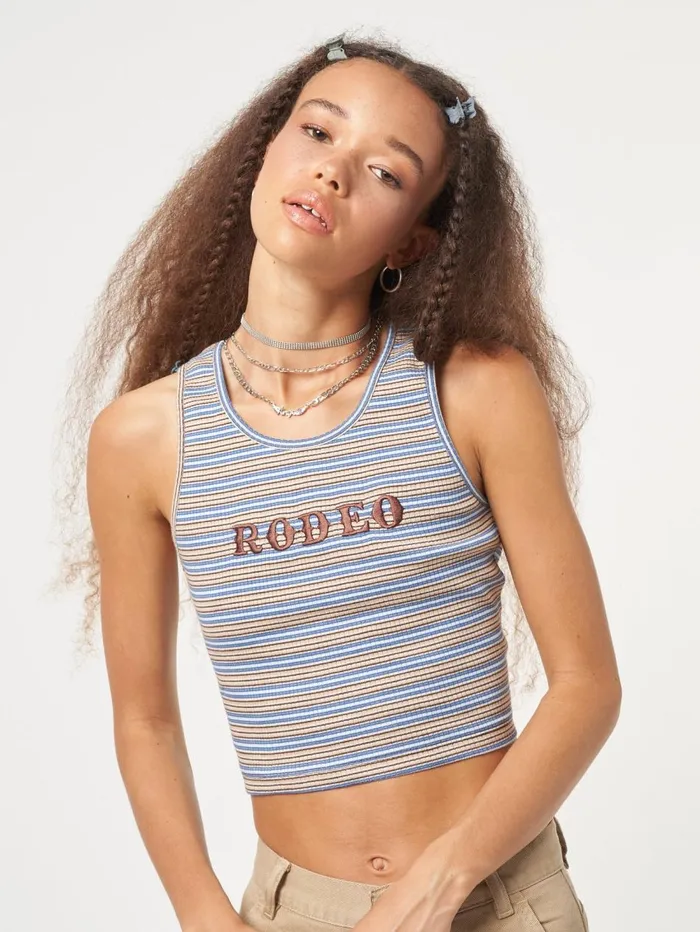 Women Minga London Tops and TShirts Rodeo Striped Vest Top