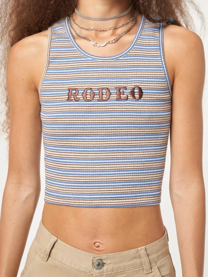 Women Minga London Tops and TShirts Rodeo Striped Vest Top