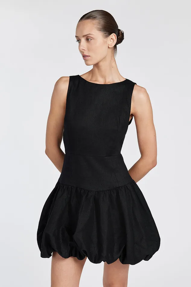 Women Mini Dresses DISSH IRINA BLACK BUBBLE MINI DRESS