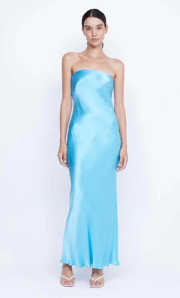 Women MOON DANCE STRAPLESS DRESS 8211 TOPAZ BLUE Bec Bridge Prom Dresses