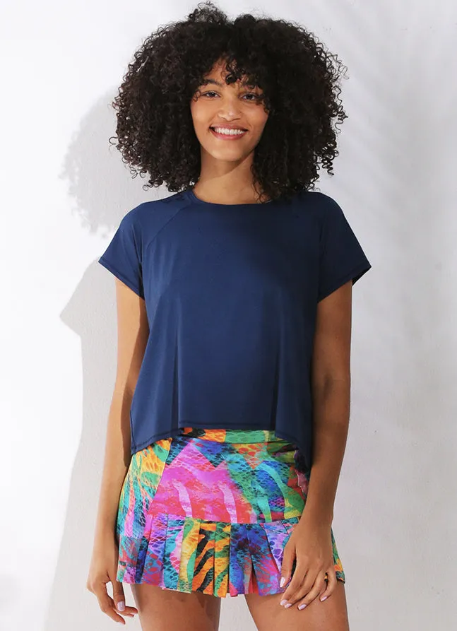 Women Move T Navy Dona Jo Short Sleeve Shirts