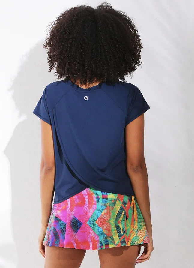 Women Move T Navy Dona Jo Short Sleeve Shirts