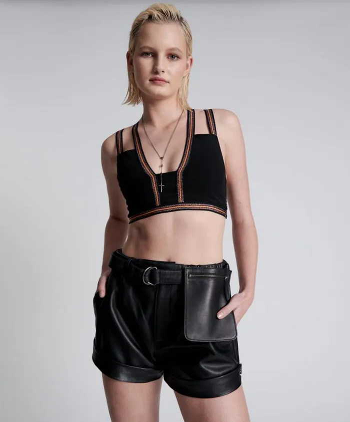 Women MYSTIC LEATHER EXPEDITION SHORTS One Teaspoon Bottoms