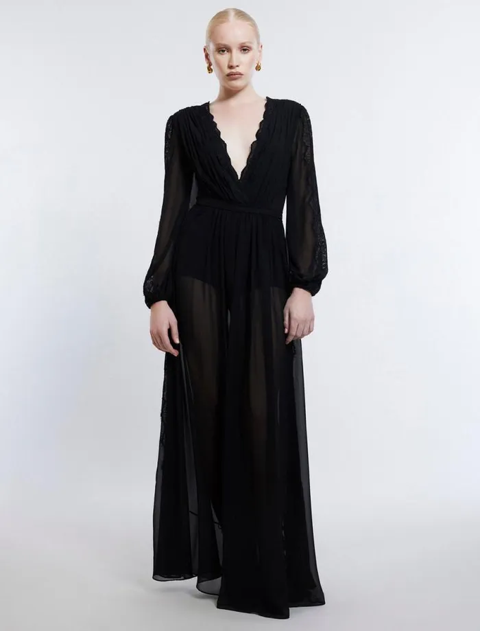 Women Nevaeh Long Sleeve Gown Black BCBG Dresses Women Nevaeh Long Sleeve Gown Black BCBG Dresses