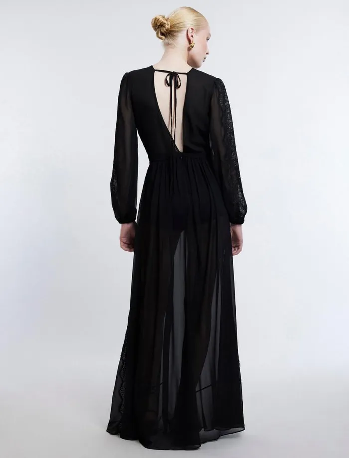 Women Nevaeh Long Sleeve Gown Black BCBG Dresses Women Nevaeh Long Sleeve Gown Black BCBG Dresses
