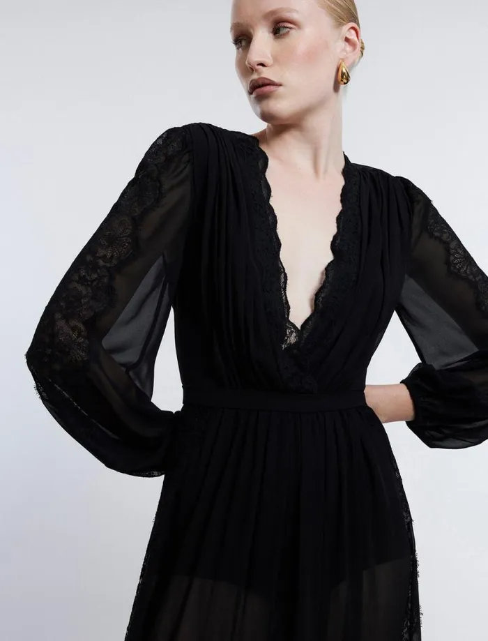 Women Nevaeh Long Sleeve Gown Black BCBG Dresses Women Nevaeh Long Sleeve Gown Black BCBG Dresses