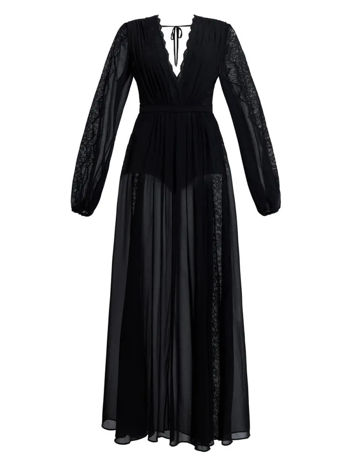 Women Nevaeh Long Sleeve Gown Black BCBG Dresses Women Nevaeh Long Sleeve Gown Black BCBG Dresses