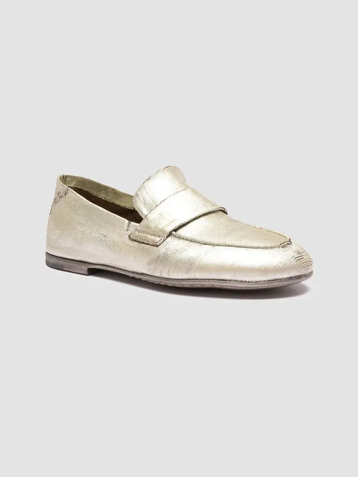 Women Officine Creative Footwear BLAIR DD 001 Gold Leather Penny Loafers
