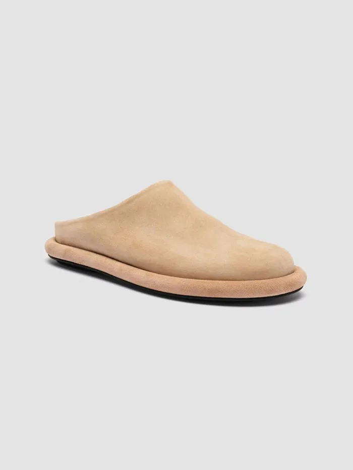 Women Officine Creative Footwear ESTENS 107 Beige Suede Mule Sandals