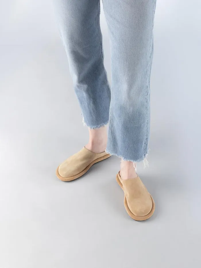 Women Officine Creative Footwear ESTENS 107 Beige Suede Mule Sandals