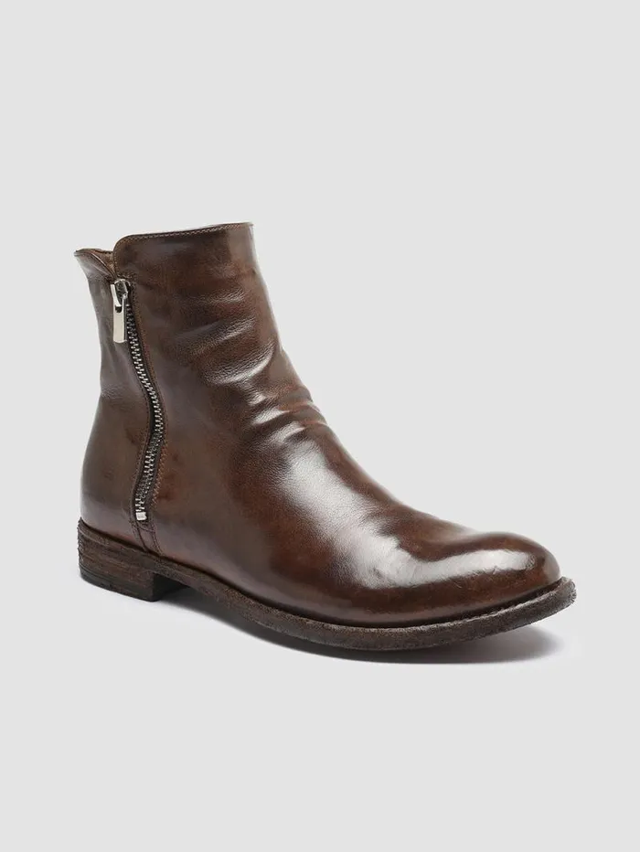 Women Officine Creative Footwear LEXIKON 097 Light Brown Leather And Shearling Ankle Boots