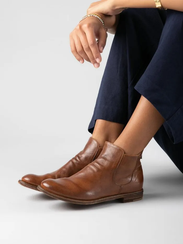 Women Officine Creative Footwear LEXIKON 528 Brown Leather Booties Women Officine Creative Footwear LEXIKON 528 Brown Leather Booties