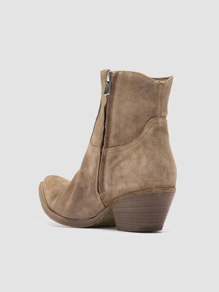 Women Officine Creative Footwear WANDA DD 103 Taupe Suede Zip Boots