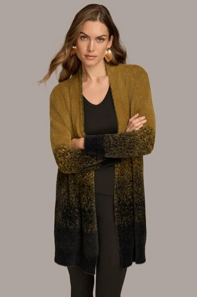 Women OMBRE EYELASH CARDIGAN Lodenblack Donna Karan New York Sweaters And Tops Women OMBRE EYELASH CARDIGAN Lodenblack Donna Karan New York Sweaters And Tops