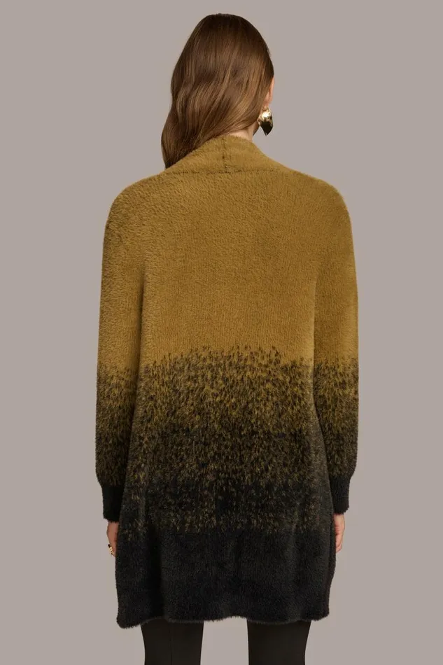 Women OMBRE EYELASH CARDIGAN Lodenblack Donna Karan New York Sweaters And Tops