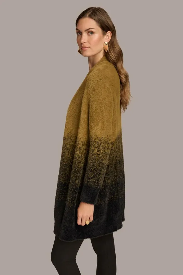 Women OMBRE EYELASH CARDIGAN Lodenblack Donna Karan New York Sweaters And Tops