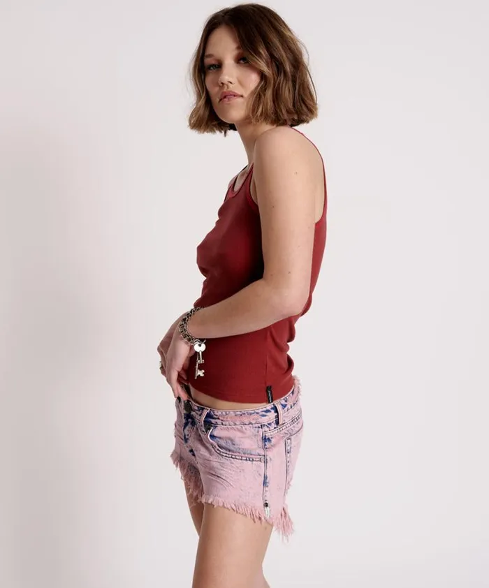Women ONE TEASPOON RIB SINGLET RED One Teaspoon Tees and Tanks Women ONE TEASPOON RIB SINGLET RED One Teaspoon Tees and Tanks