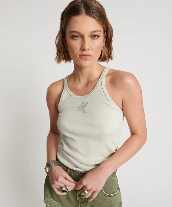 Women ONETEASPOON RIB SINGLET One Teaspoon Tees and Tanks