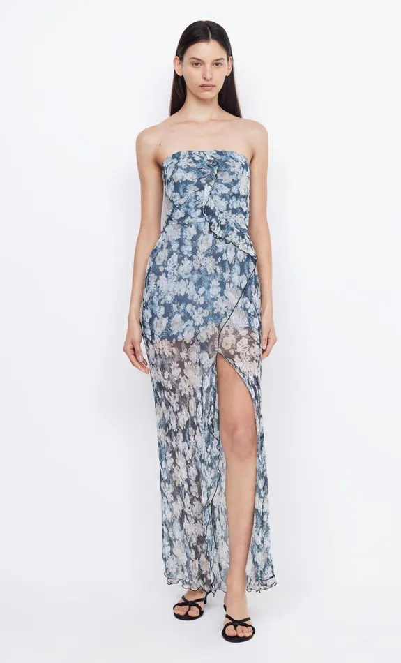 Women OPAL STRAPLESS MAXI DRESS 8211 DENIM FLORAL Bec Bridge Maxi Dresses