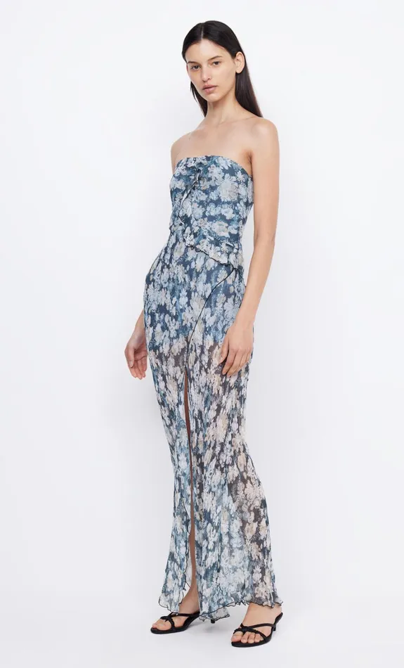 Women OPAL STRAPLESS MAXI DRESS 8211 DENIM FLORAL Bec Bridge Maxi Dresses