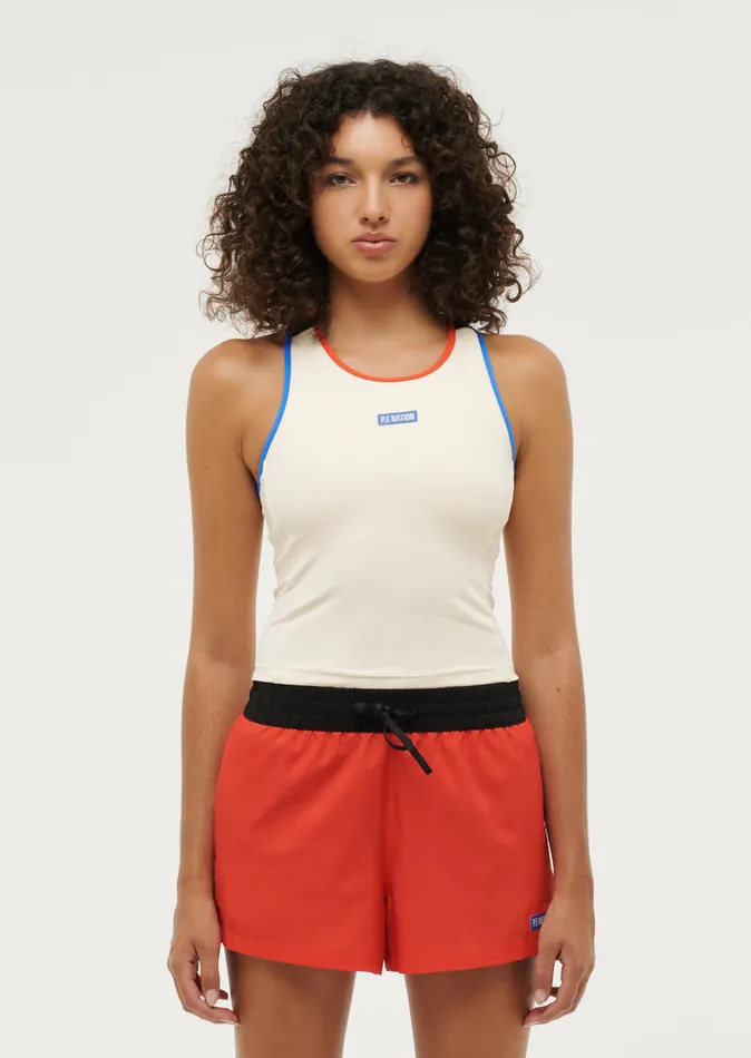 Women PE Nation REACTION TIME TANK IN PEARLED IVORY Tanks