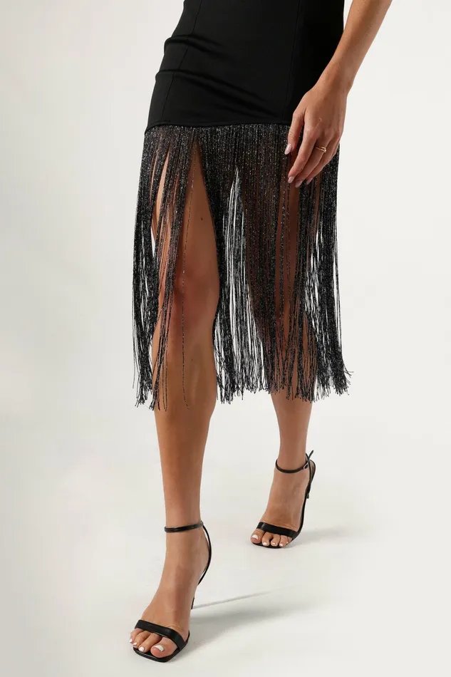 Women Padam Strapless Midi Dress Black Dresses Petal and Pup