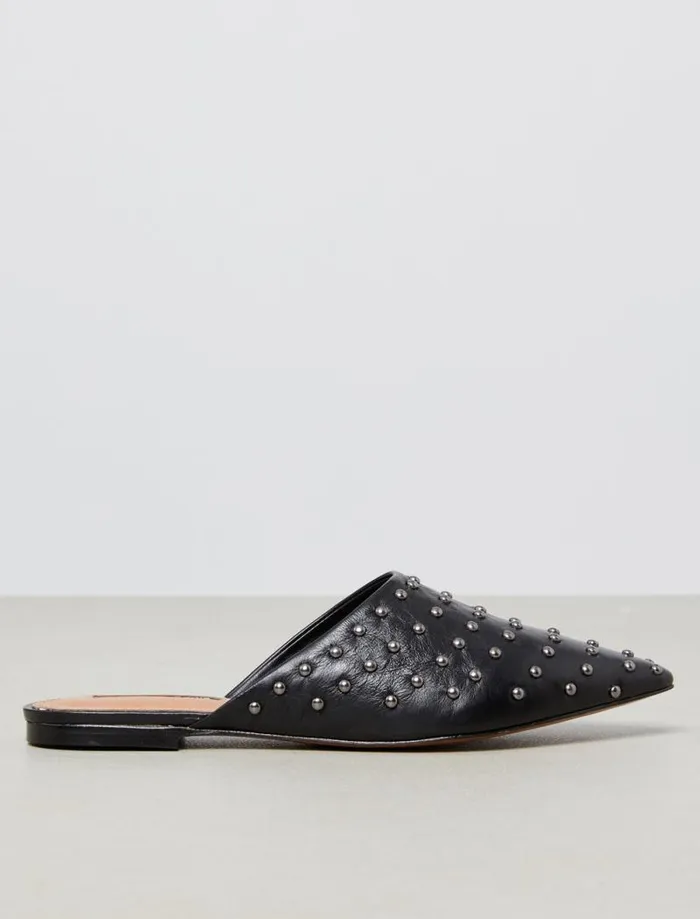 Women Palino Studded Mule Flat Black BCBG Shoes Women Palino Studded Mule Flat Black BCBG Shoes