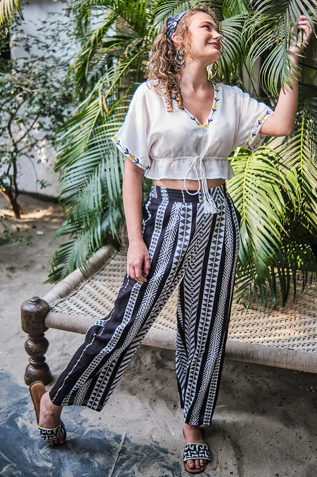 Women Pants America and Beyond Lori Mexican Striped Pants