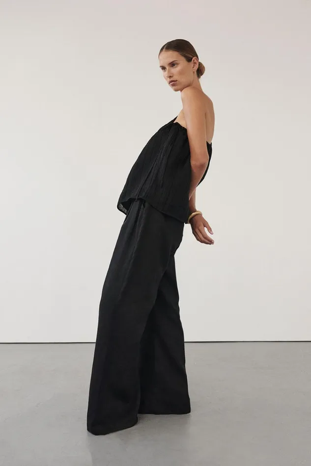 Women Pants DISSH HOLDEN BLACK LINEN PANT