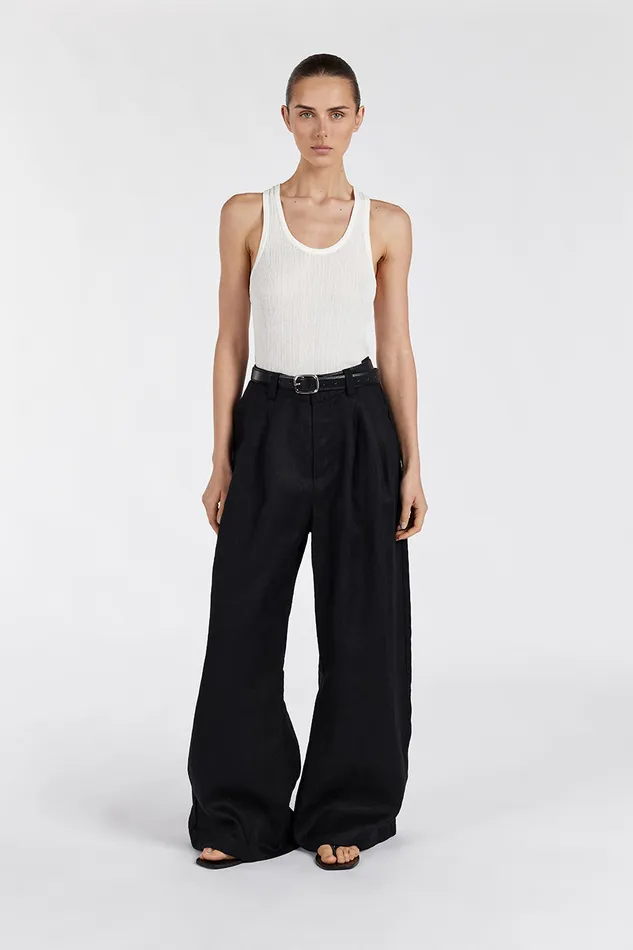 Women Pants DISSH HOLDEN BLACK LINEN PANT