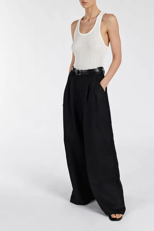 Women Pants DISSH HOLDEN BLACK LINEN PANT