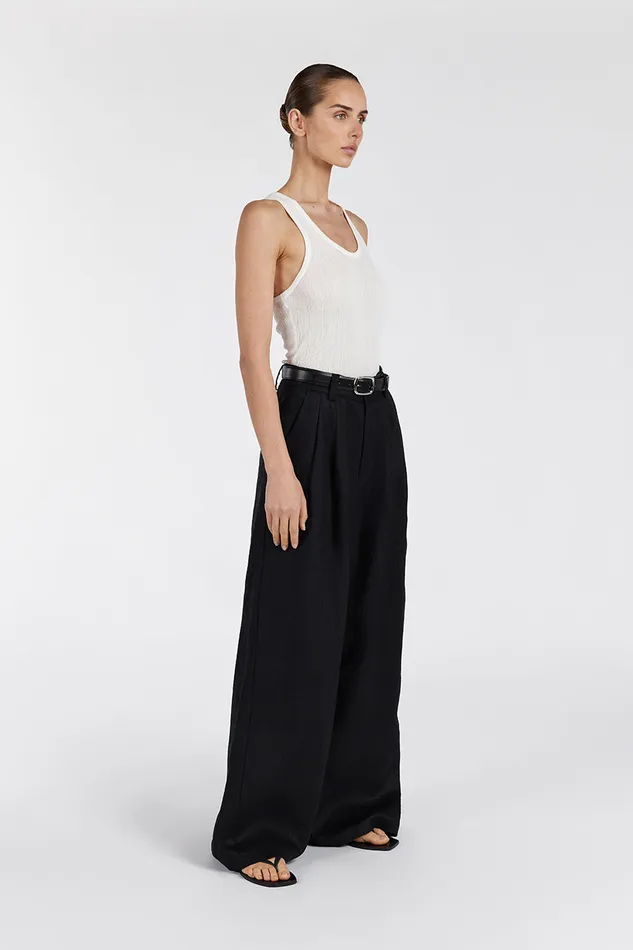 Women Pants DISSH HOLDEN BLACK LINEN PANT