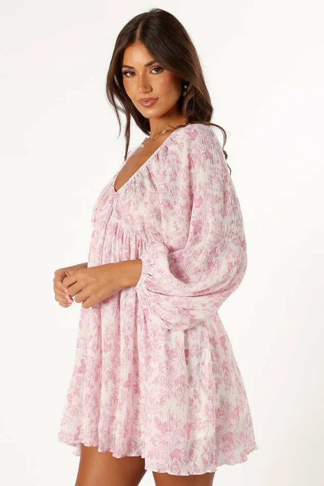 Women Paris Long Sleeve Dress Pink Floral Dresses Petal and Pup