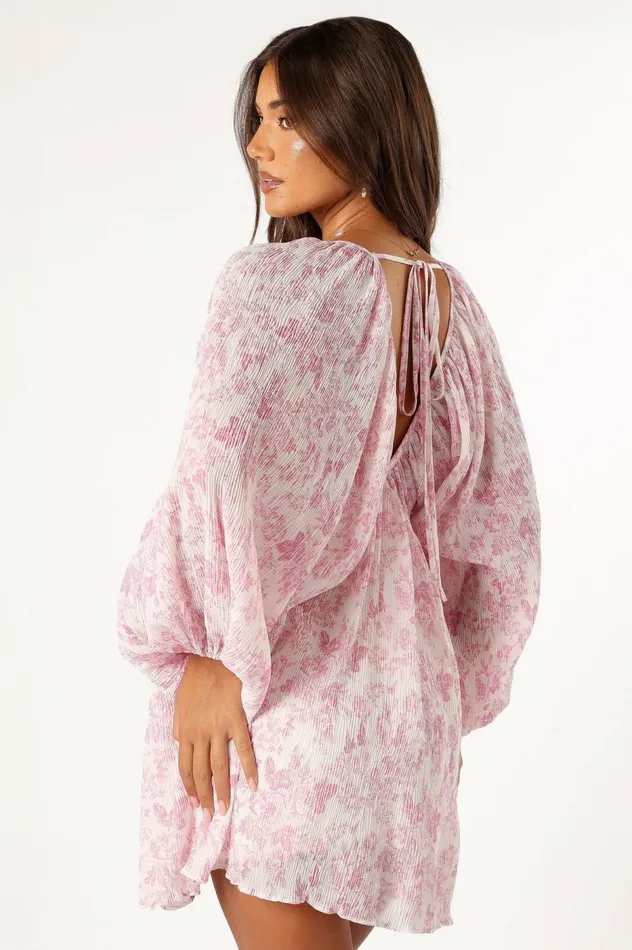 Women Paris Long Sleeve Dress Pink Floral Dresses Petal and Pup