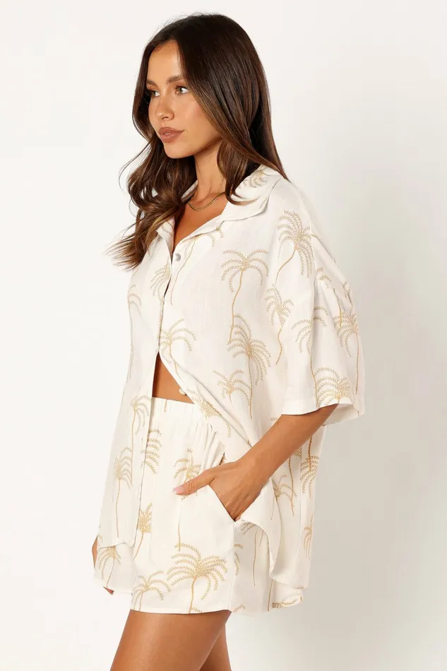 Women Petal and Pup Amira Shorts Palm Print Shorts