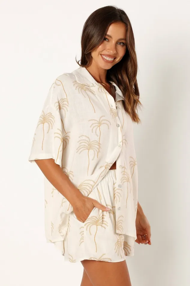 Women Petal and Pup Amira Shorts Palm Print Shorts