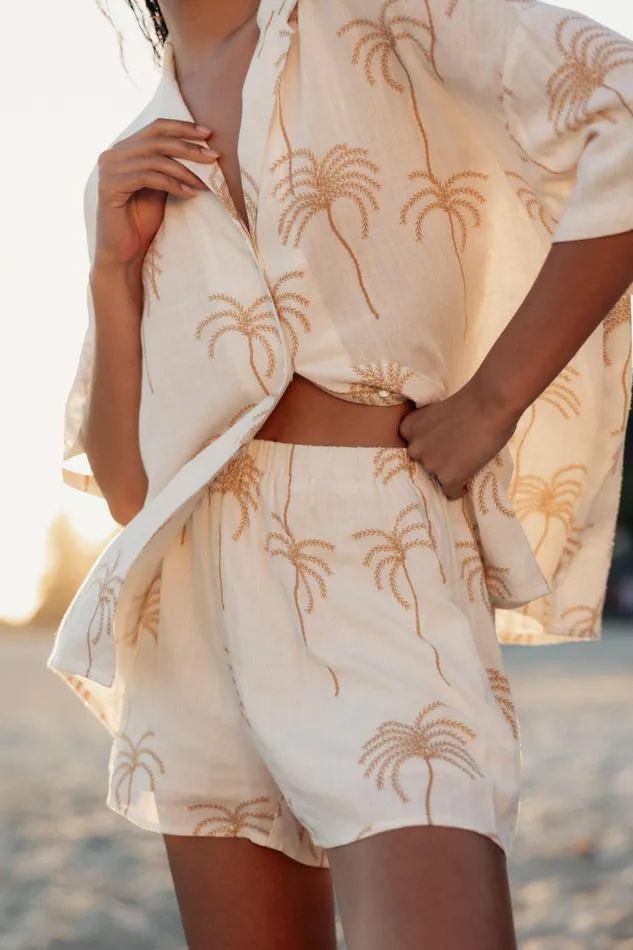 Women Petal and Pup Amira Shorts Palm Print Shorts