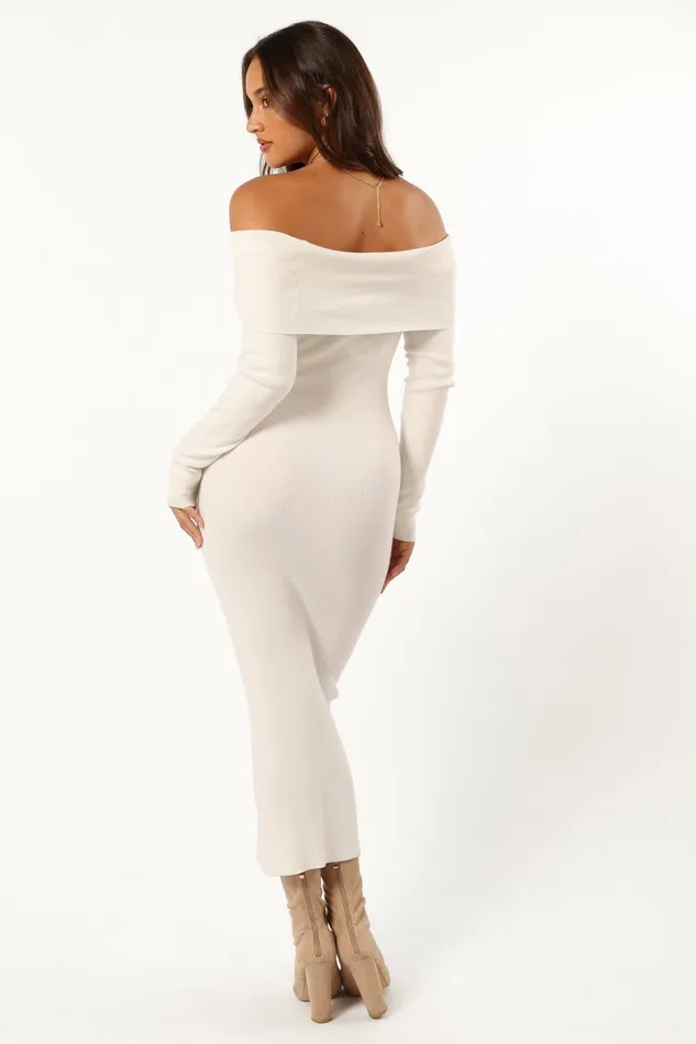Women Petal and Pup Archie Off The Shoulder Midi Dress White Dresses